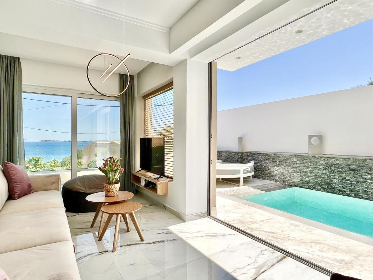 Luxury Villa Barbati Sun With Private Pool By Dadovillas Bagian luar foto